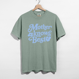 Mother Knows Best Retro Graphic Tee | Vintage Style Mom Shirt | Cute Motherhood Tee