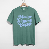 Mother Knows Best Retro Graphic Tee | Vintage Style Mom Shirt | Cute Motherhood Tee