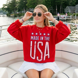 Made in the USA Sweatshirt – Patriotic Graphic Crewneck, Vintage USA Pullove