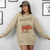 Badlands National Park Graphic Sweatshirt – Vintage Buffalo South Dakota Crewneck