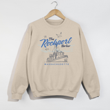 Rockport Harbor Massachusetts Crewneck Sweatshirt – Coastal New England Boat Graphic Pullover