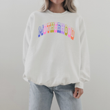 Retro Motherhood Sweatshirt | Colorful Collegiate Mom Crewneck